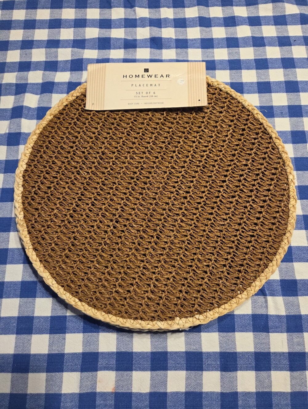 HOMEWEAR Round Woven Placemat Set Of 6